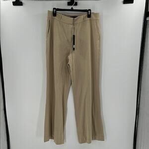Kobi Halperin Tini Wide Leg Linen Pants - Tan - 14 - New with tags